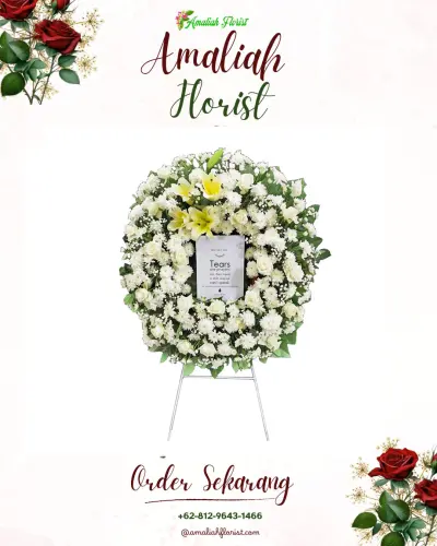 Krans Bunga Duka Cita di Pebayuran