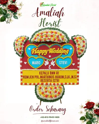 Karangan Papan Bunga Pernikahan di Pebayuran